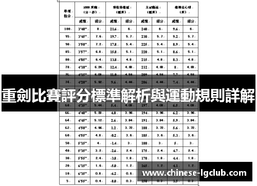 重劍比賽評分標準解析與運動規則詳解